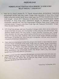 Sebagian besar p3mi (pjtki/pptkis) yang saya tulis di atas, punya sejarah menempatkan pmi (tki) informal pembantu rumah tangga. Kontrak Mandiri Pekerja Migran Hong Kong Berlaku 1 Januari 2017 Pusat Sumber Daya Buruh Migran
