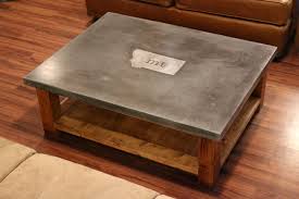 How To Make A Concrete Table And Embed A Metal Design Concrete Coffee Table Concrete Table Diy Table Top
