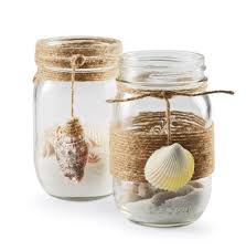 Diy Deco Coquillages Sable Et Bois Flotte Pot Mason Diy Creations Avec Bocaux Mason Bricolages Avec Des Coquillages