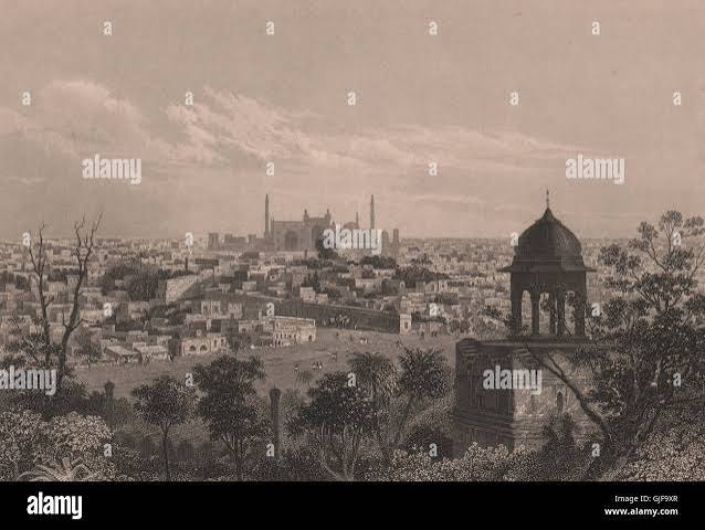 BRITISH INDIA. View of Delhi, from the Palace gate, antique print 1858 Stock Photo - Alamy