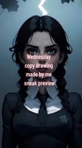 Wednesday Addams Raven Drawing