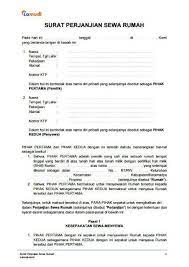 Contoh Surat Perjanjian Sewa Rumah Kontrakan Pdf Doc Lamudi Surat Riwayat Hidup Tanggal