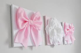 Jasmine Flower And Bow Wall Art Set In 2020 Light Pink Walls Flower Wall Art Flower Lights