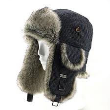 Wool Blend Swallow Gird Faux Fur Aviator Ski Trapper Trooper Hat Trooper Hat Hats Winter Accessories
