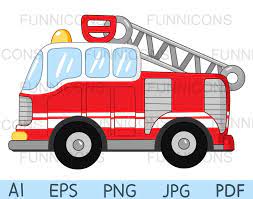 Clipart Of A Fire Truck Ai Eps Png Pdf And Jpg Files Included Digital Files Instant Download Fire Trucks Clip Art Cartoon Clip Art