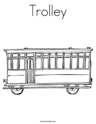 Here is a coloring sheet of a of a monster truck. Trolley Coloring Page Twisty Noodle