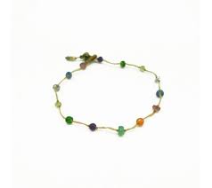 Bracelet en pierre semi précieuses simple. Bracelet Pierres Semi Precieuses Sur Cordon Safran N 2