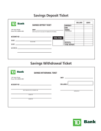 To make sure you don't drop below these minimums, opt in to receive free balance alerts via email or the td bank mobile app. Td Bank Deposit Slip Fill Out And Sign Printable Pdf Template Signnow