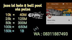 It can be used to acquire many functions within the game that may not ordinarily be available through use of pool coins. Jual Koin 8 Ball Pool Via Pulsa Youtube