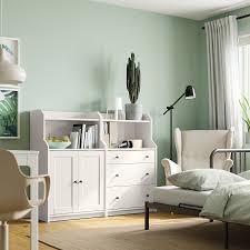 Hauga Combinacion De Armario Y Estanteria Blanco Ikea Ikea Adjustable Shelving Painted Drawers