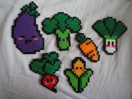 Cute And Easy Veggie Collection For The Kitchen Vegetables Perler Beads Hama Beads Bead Sprites Nabbi Fu Perler Bead Art Perler Crafts Hama Beads Patterns