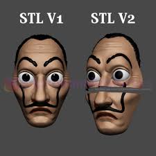 A collection of the top 48 money heist mask wallpapers and backgrounds available for download for free. 3d Printed Dali Mask Salvador Lacasa De Papel Face Mask Money Heist Mask By 3dprintmodelstore Pinshape