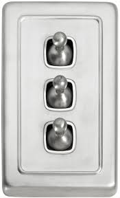 Brushed chrome should look like a chrome finish, which has been brushed. Tradco 3 Gang Toggle Light Switch 115 X 72mm Satin Chrome