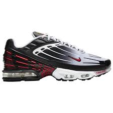 Nike Air Max Plus Iii Casual Running Shoes Black University Red White In 2020 Nike Air Max Plus Nike Air Max Casual Running Shoes