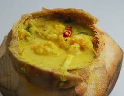 Prawn In Coconut Shell Food Recipes Baked Fish Green Chilli Sauce