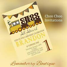 Choo Choo Train All Aboard Birthday Invitations Digital Etsy Train Birthday Invitations Birthday Invitations Etsy Invitations