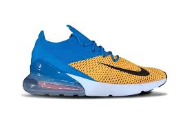 Nike S Air Max 270 Flyknit Gets Remixed In Blue And Yellow Nike Air Max Air Max 270 Air Max
