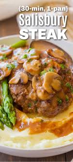 Salisbury Steak Recipe 30 Min 1 Pan Homemade Salisbury Steak Comfort Food Recipes Dinners Salisbury Steak Recipes