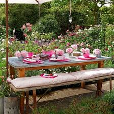 Alfresco Country Dining Backyard Garden Design Garden Picnic Pink Garden