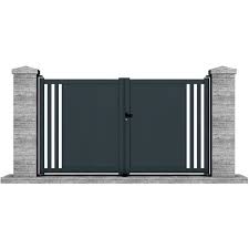 Portail Manuel Battant Aluminium Irazu 3 5m Gris Clotura Portail Portail 2 Vantaux Et Portail Aluminium Battant