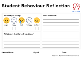 Student Behaviour Reflection Sheet Allows Students To Reflect In Pe Lessons Whilst Pe Teachers T Behavior Reflection Student Behavior Behavior Reflection Sheet