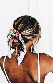 Messy Bun With A Scarf Trends Ideen 2019 Messy Bun With A Scarf Blackyhairstyles Bun Hairstylesmedium In 2020 Scarf Hairstyles Hair Styles Long Hair Styles
