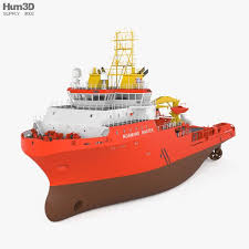 3d Model Of Anchor Handling Tug Supply Vessel In 2020 Tug Model Boats 3d Model