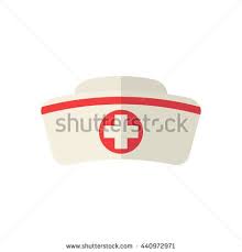 Nurse Hat With Cross Isolated On White Background Flat Icon Nurse Hat Closeup Nurse Nurse Hat Flat Icon