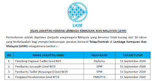 Maklumat kekosongan ini adalah seperti yang diiklankan. Permohonan Jawatan Kosong Di Lembaga Kemajuan Ikan Malaysia Lkim Kelayakan Pmr Spm Diploma