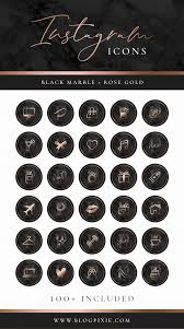 Instagram Story Highlight Icons Instagram Stories Instagram Story Covers Black Marble Rose Gold App Icons Instagram Highlights Instagram Icons Black Marble Background Instagram Highlight Icons