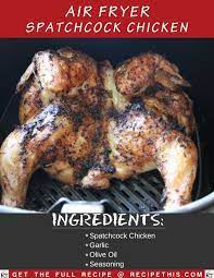 Air Fryer Spatchcock Chicken Using Frozen Butterflied Chicken Recipe In 2021 Spatchcock Chicken Butterflied Chicken Recipes