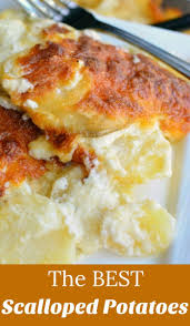 Cheesy Scalloped Potatoes The Best Scalloped Potatoes Thinly Sliced And Baked With Cream Best Scalloped Potatoes Scalloped Potatoes Cheesy Scalloped Potatoes
