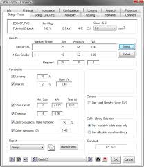 cable sizing software cable sizing calculation etap