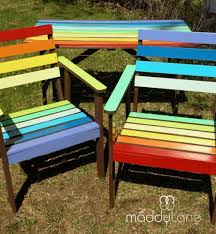 Google Image Result For Http Www Instructables Com Image Ftuafnwfv15tr12 Rainbow Garden Fu Modern Garden Furniture Painted Garden Furniture Rainbow Furniture