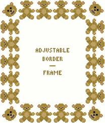 Cross stitch patterns teddy bears. Teddy Bear Border Frame Adjustable Cross Stitch Pattern By Susan Saltzgiver Crosstitch Com