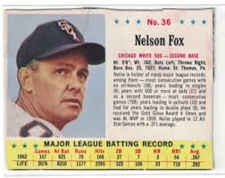 1963 Jell-O #36, Nellie Fox, Chicago White Sox, Light Stain