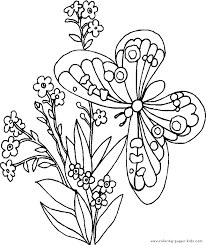 Butterfly With Flowers Free Printable Coloring Sheets For Kids Butterfly Coloring Page Flower Coloring Pages Flower Line Drawings