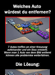 Erhalten sie solch einen bescheid, haben sie zunächst zwei wochen zeit, um einspruch einzulegen. Welches Auto Muss Man Entfernen Damit Der Verkehr Wieder Fliesst 7 Autos Treffen An Einer Kreuzung Aufein Fuhrerschein Abgeben Autos Lustige Ratsel Mit Losung