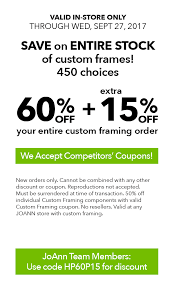 60 Off Plus Extra 15 Off Your Entire Custom Framing Order Apply In Store Hp60p15 Coupons Store Coupons Custom Framing