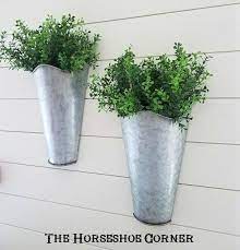 galvanized metal wall planter hanging etsy planters succulent vine with red flowers