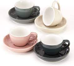 You simply cannot go wrong with classic, and these beautiful white espresso cups and saucers from williams sonoma are truly timeless. Amazon Com Espresso Cups And Saucers By Easy Living Goods 3 Ounce Demitasse For Coffee Set Of 4 Assorted Colors Modern Espresso Cups