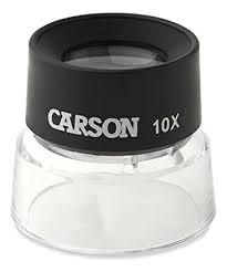 Carson LumiLoupe 10x Power Stand Loupe (LL-10), Black/Clear