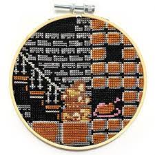 Duck hunt cross stitch completed! Fan Recreates Retro Horror Video Game Art In Cross Stitch Which You Can Buy Bloody Disgusting