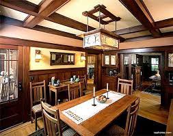 Craftsman Interior With Typical Dark Stained Woodwork Board And Batten Wainscoting Mission S Craftsman Home Decor Craftsman Style Doors Craftsman Style Homes