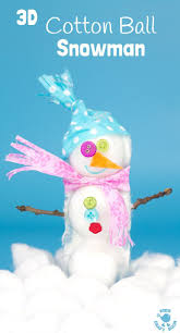 3d Cotton Ball Snowman Snowman Crafts Fun Winter Crafts Kids Craft Room