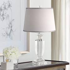 Floor lamps target has crystal shade for protecting the bulbs which s k9 standard. Sherry Crystal Table Lamp With Gray Shade 53x57 Lamps Plus