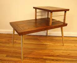 Eames lounge chair & ottoman. Mcm Parquet Two Tiered Side Table 1 Picked Vintage