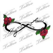 Infinity Love Tattoo New Rose Infinity W Banner 102584 Createmytattoo Com Infinity Love Tattoo Rose Tattoos For Men Infinity Tattoos