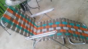 Vintage Aluminum Webbed Folding Lawn Chaise Lounge Chair Beach Patio 3 Lawn Chaise Chaise Lounge Beach Patio