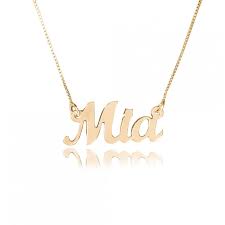 Custom arabic diamond name necklace in gold vermeil. Custom Name Necklace Solid Gold Name Necklace Gold Chain With Name 14k Gold Nameplate Necklace Mia Name Necklace Any Name On Necklace